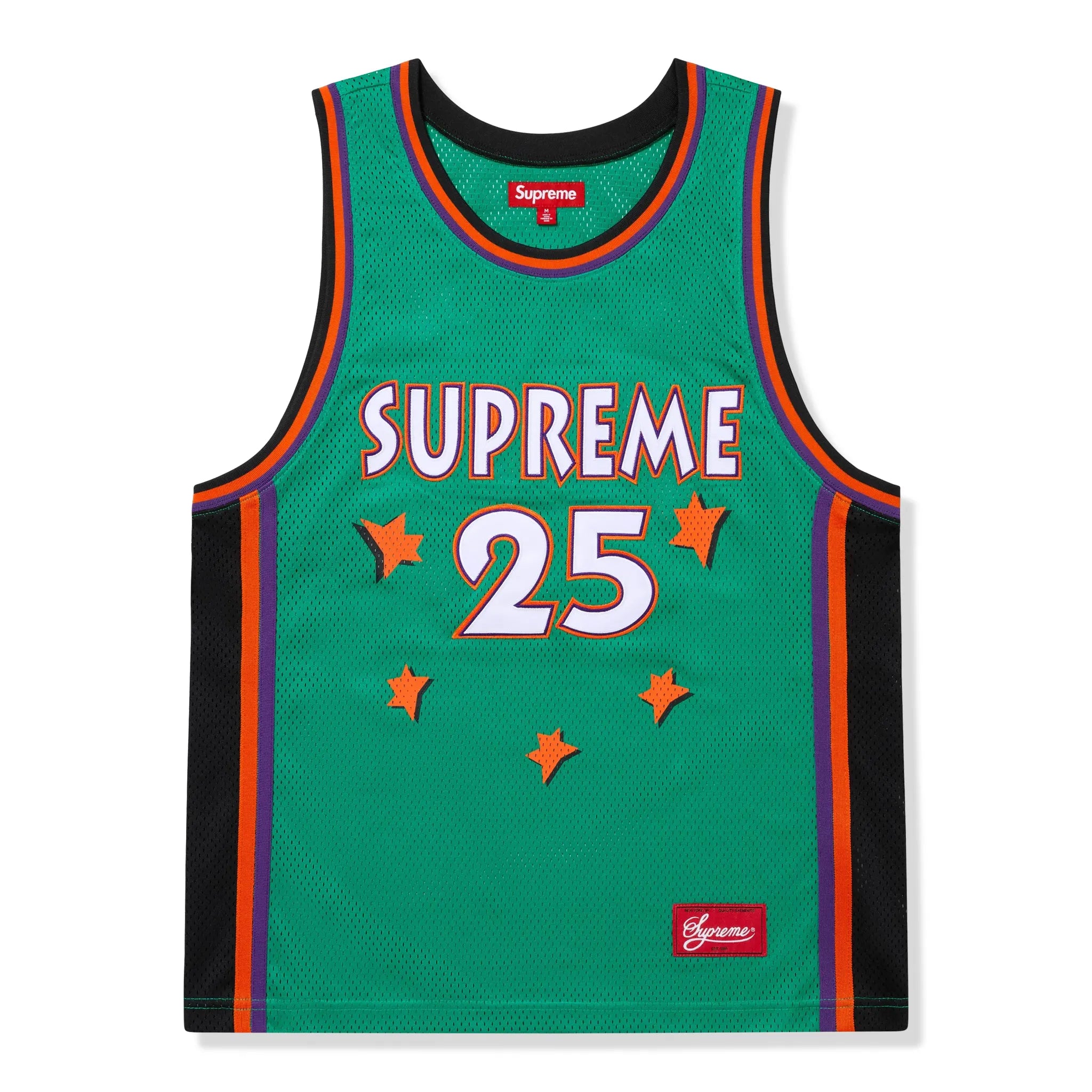 Front View of Supreme All Star Basketball Green Jersey (SS25) SS25KN32
